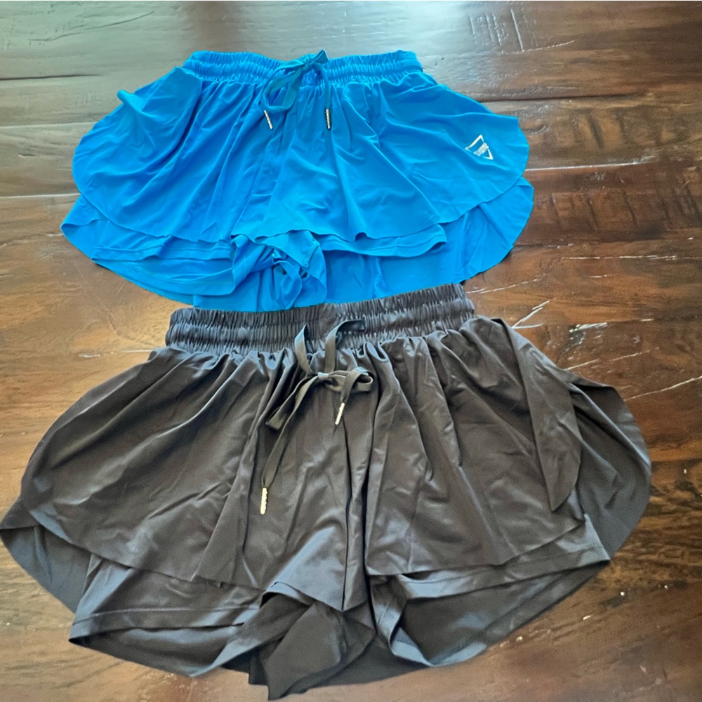 XS women’s shorts with liner shorts 2” inseam - blue and black combo pack